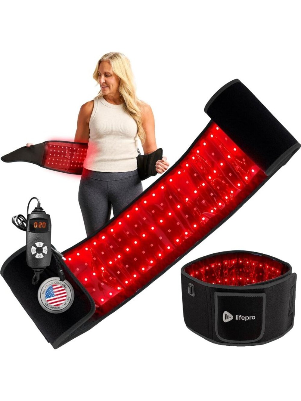 LifePro Red Light Therapy Belt – 660nm 850nm Infrared Pad for Body Pain Recovery